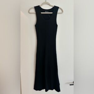 GAP Black Ribbed Midi Dress